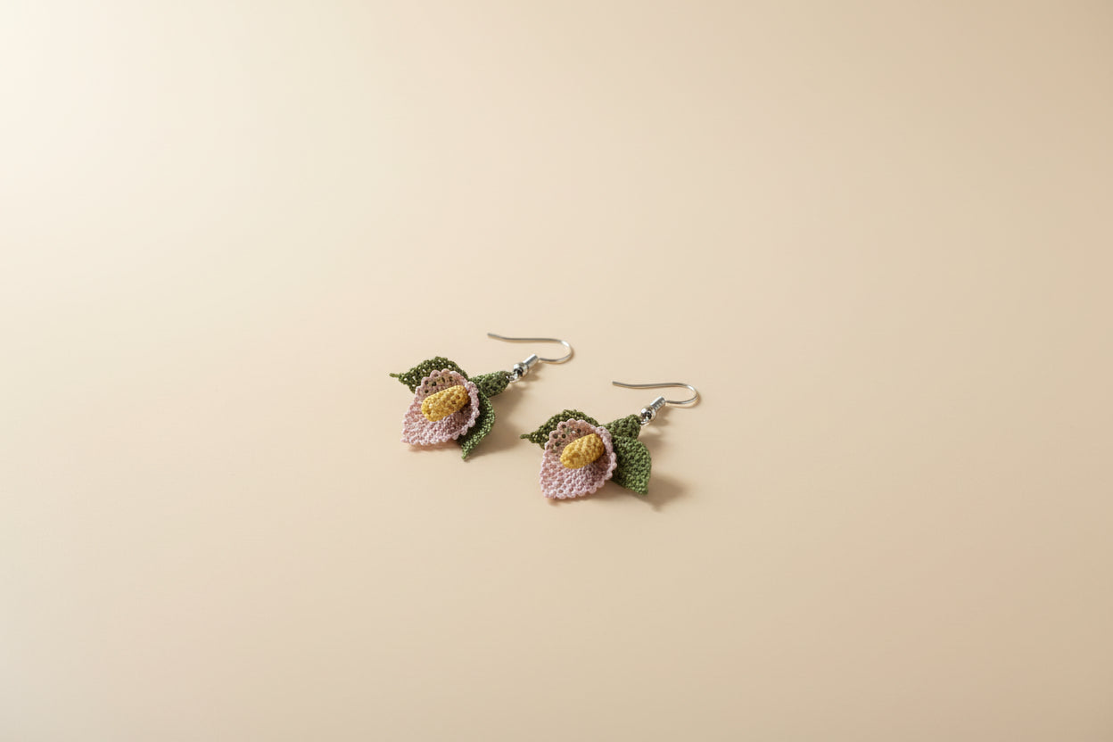 Handmade Floral Dangle Earrings