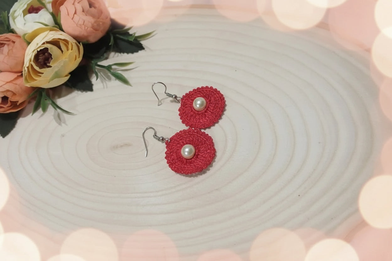 Handmade Crochet Earrings for Women – Boho Knit Drop