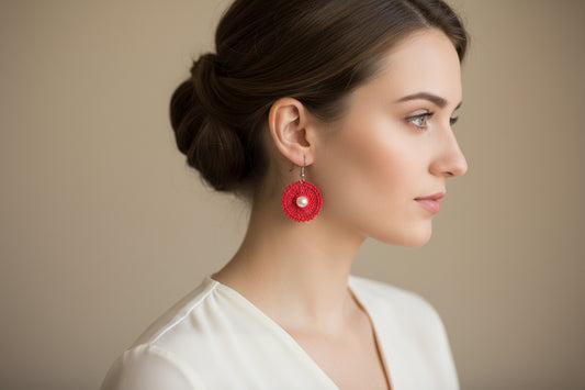 Handmade Crochet Earrings for Women – Boho Knit Drop