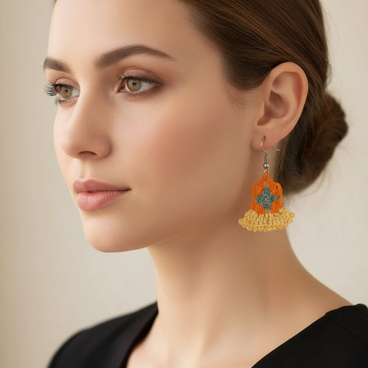 Handmade Sunflower Crochet Earrings for Women