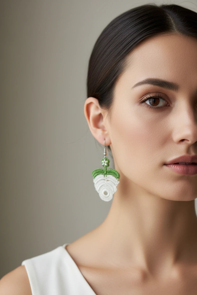 Women’s Handmade Cactus Bead Earrings – Boho Seed Bead Design