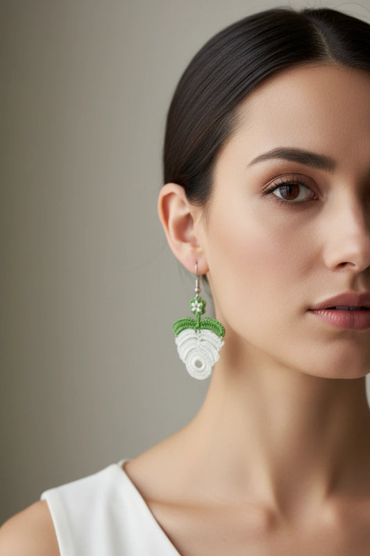 Women’s Handmade Cactus Bead Earrings – Boho Seed Bead Design