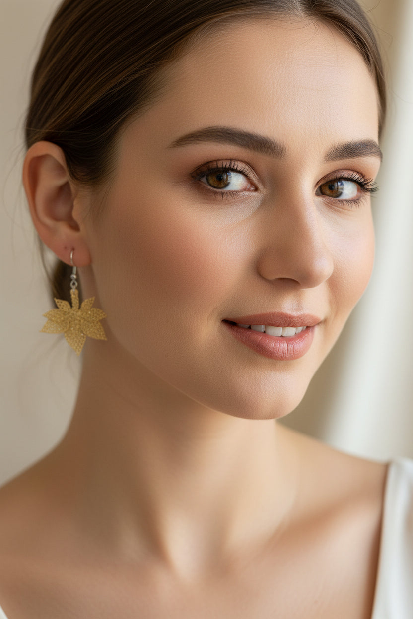 Handmade Leaf Dangle Earrings