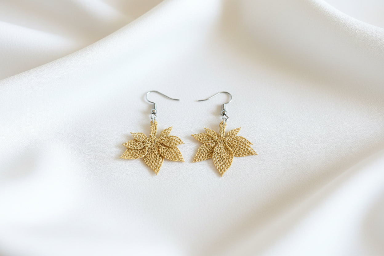 Handmade Leaf Dangle Earrings
