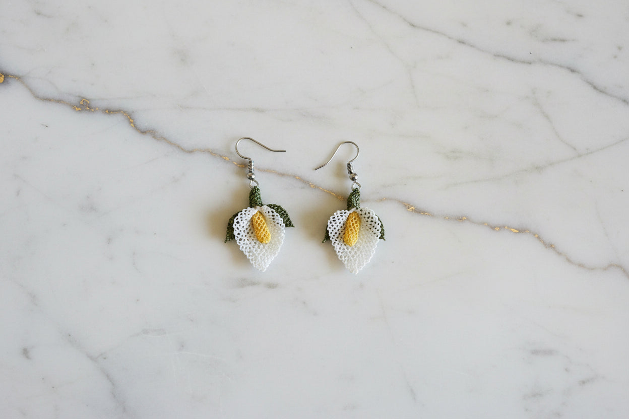 Handmade Floral Dangle Earrings