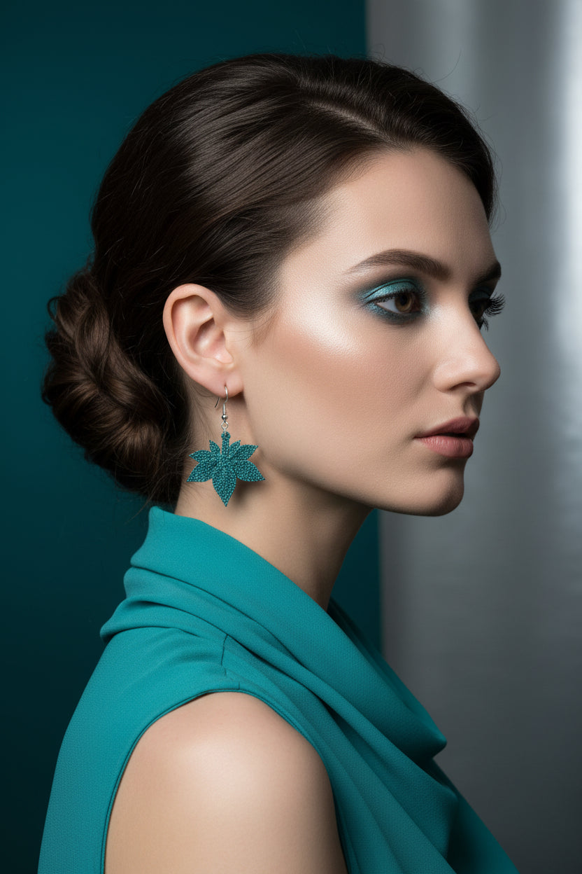 Handmade Floral Dangle Earrings