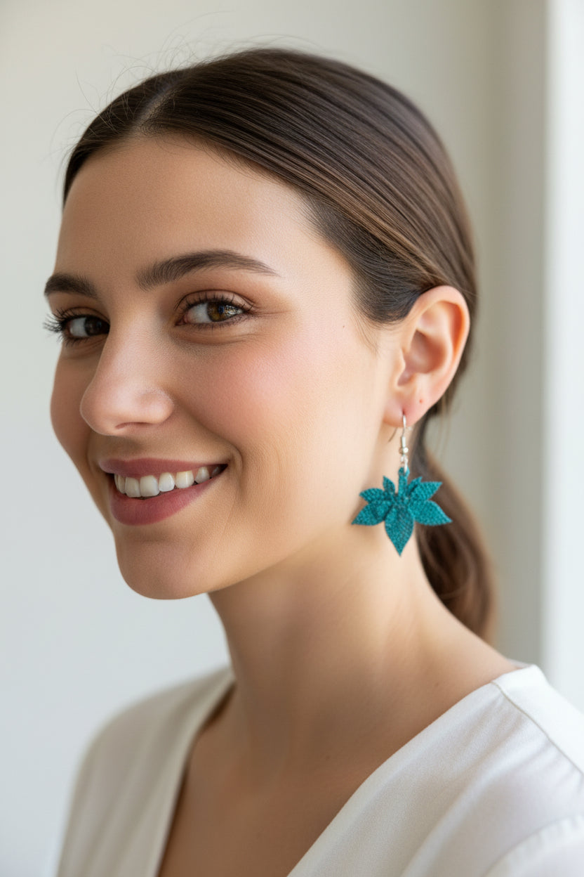 Handmade Floral Dangle Earrings