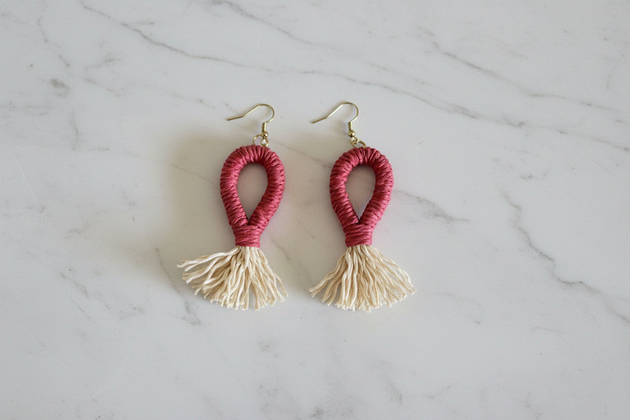 Women’s Handmade Boho Dangle Earrings – Minimal Tassel Design